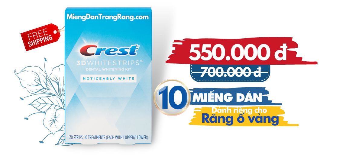 Miếng Dán Trắng Răng Crest Noticeably White Whitestrips